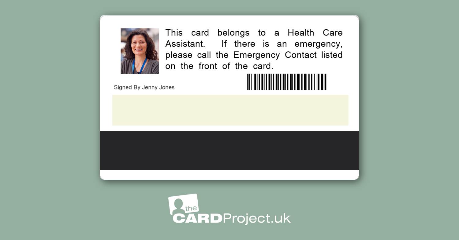 Health Care Assistant ID Card Premium (REAR)